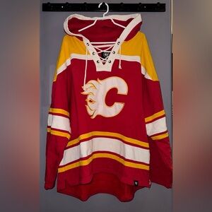 Calgary Flames Vintage ‘47 Fleece Lacer Hoodie - Brand: ‘47 / Size:XXL